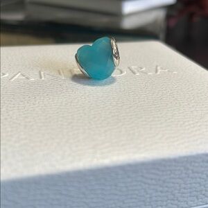 Pandora Turquoise Facet Blue Heart Charm